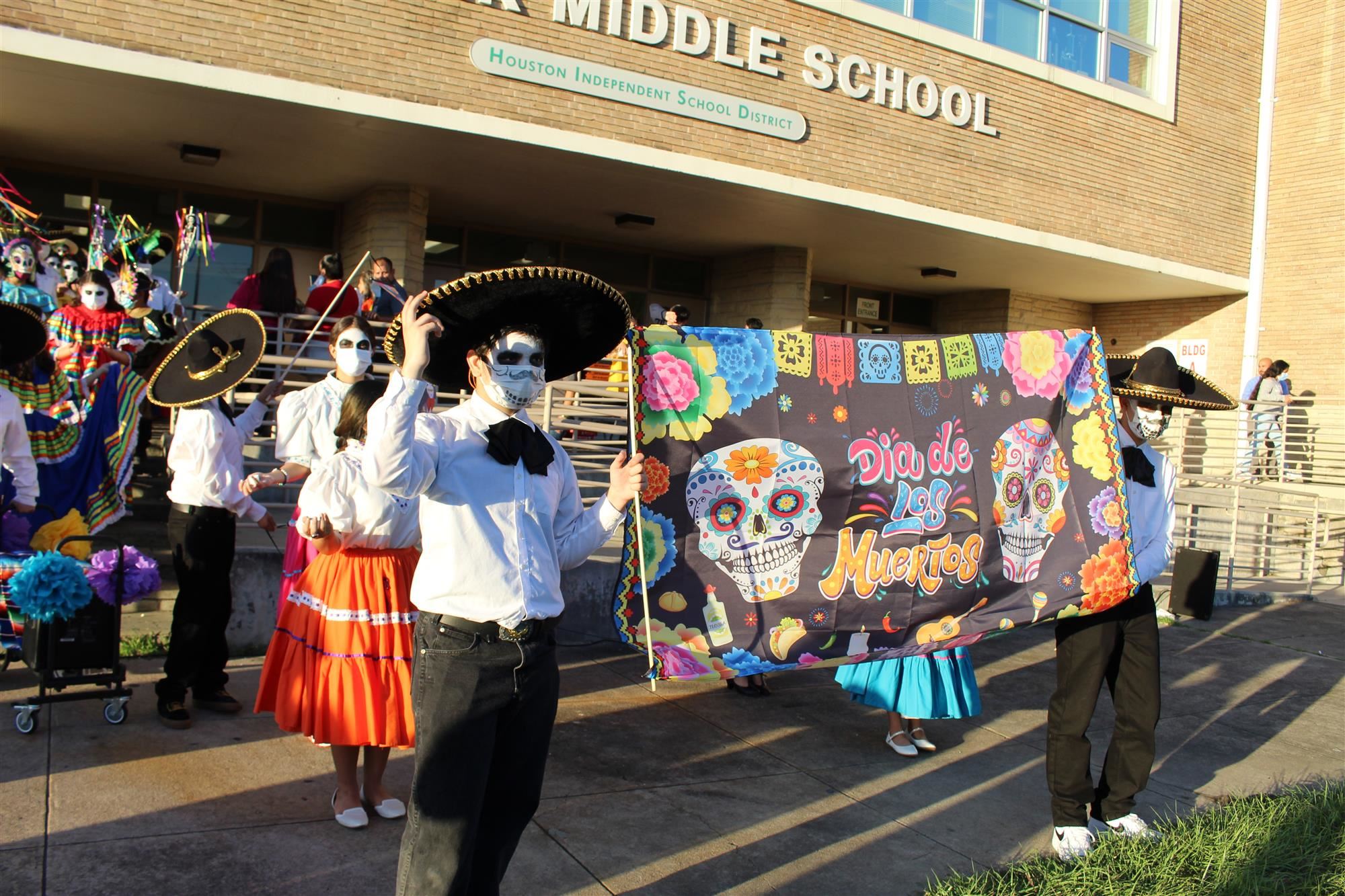 Participants line up at the beginning of the parade